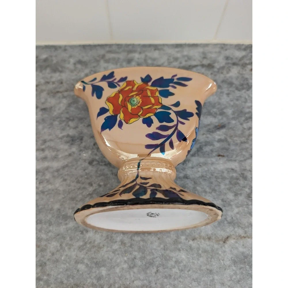 Lusterware Base Hand Painted Flowers Made In‎ Japan Vintage Fan Vase